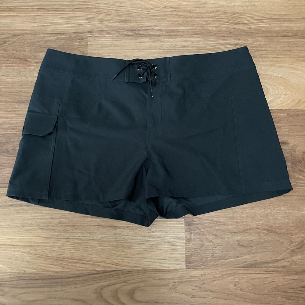 Jag Black Lace-Up Swim Shorts with Side Pocket